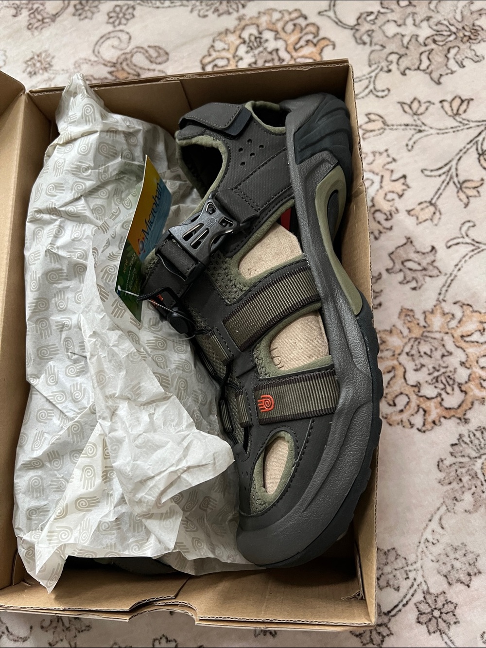 Teva Men's Omnium Olive and Black Outdoor Sandal, NIB